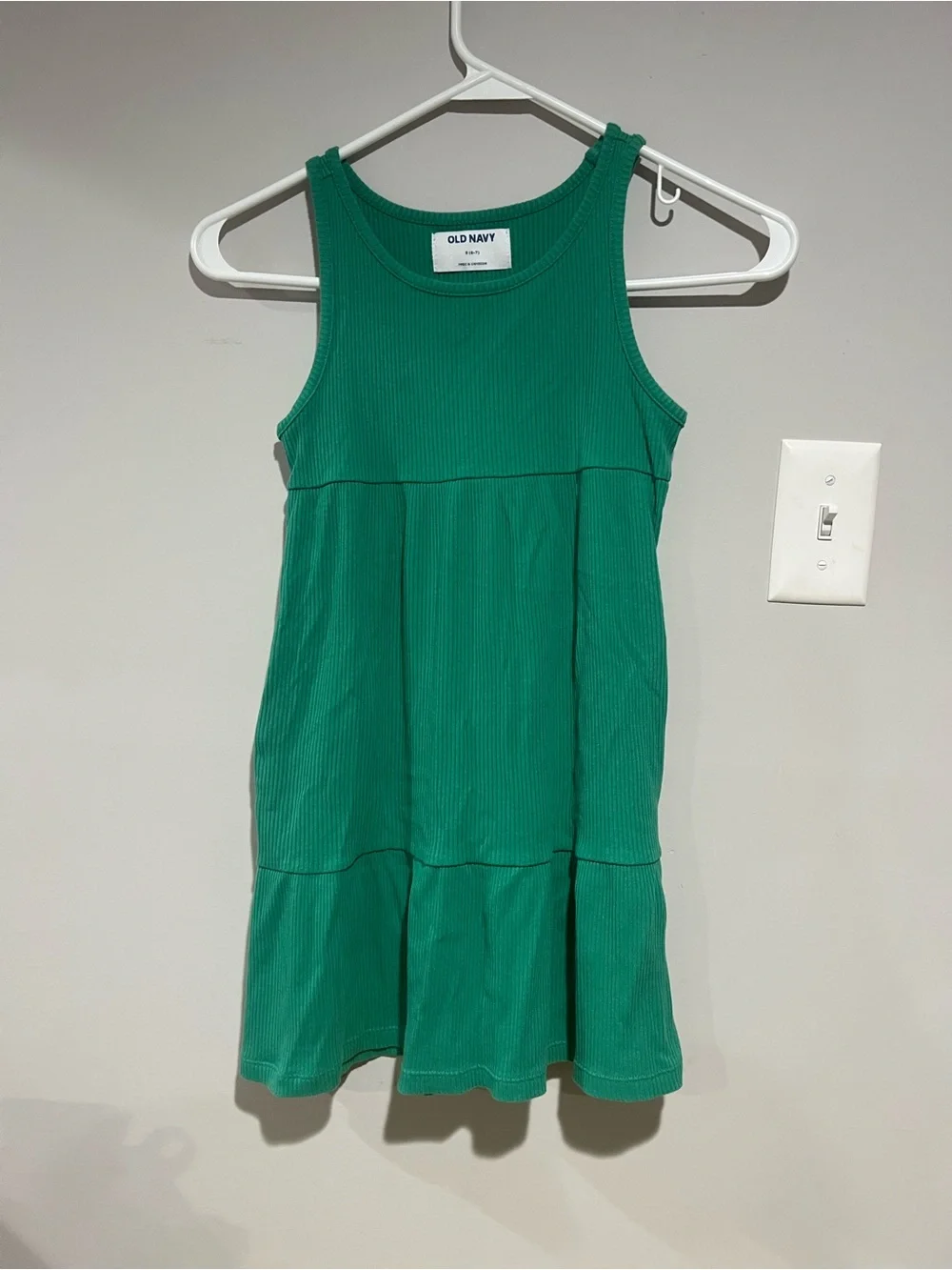 Old Navy Girls' Green Ribbed Tank Dress